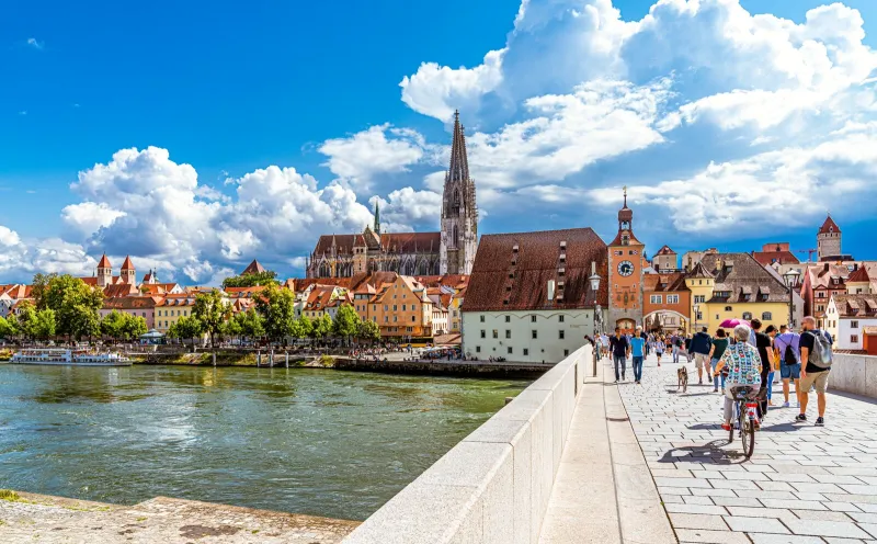 Regensburg, Stone Bridge, Cathedral