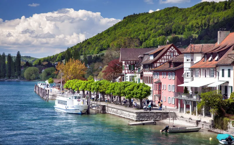 The banks of the Rhine in Stein am Rhein