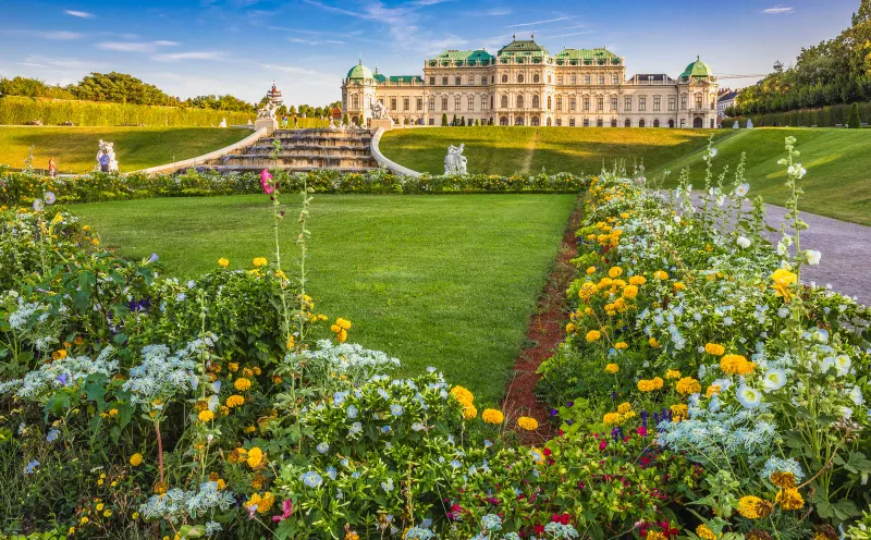 Belvedere Palace Gardens in Vienna