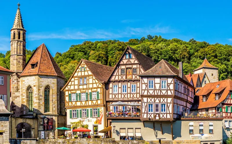 The wonderful half-timbered houses give Schwäbisch Hall its special charm