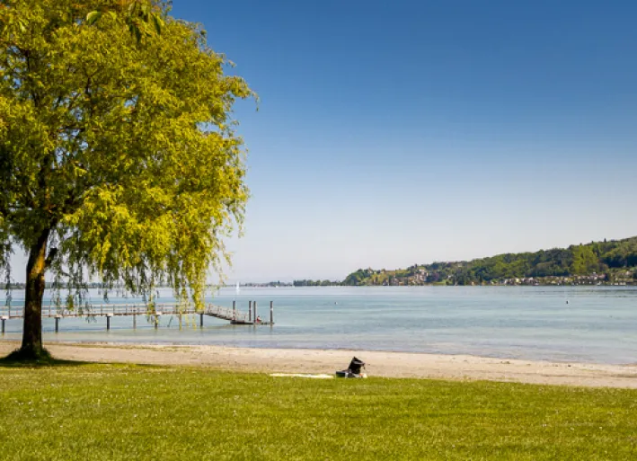 The lido is empty - it's still too cold to swim in May